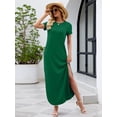 thumbnail image 3 of Chiclily Women's Summer Maxi Dress Loose Short Sleeve T-Shirt Long Dress Casual Side Split Sundress with Pockets, S-2XL, 3 of 9