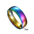 thumbnail image 3 of Men's Women's Wedding Band Stainless Steel Mystic Rainbow Couple Rings Size 5-13, 3 of 3