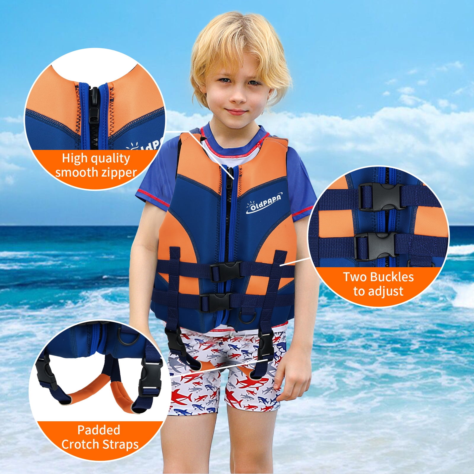 OldPAPA Kids Swim Vest Life Jacket-Toddler Flotation