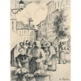 thumbnail image 2 of Camille Pissarro 19x24 Black Ornate Framed Double Matted Museum Art Print Titled: Marketplace in Pontoise (1886), 2 of 5