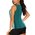 thumbnail image 3 of Balery Teal Color Camiseta sin mangas estampada ligera para mujer, tops de entrenamiento sin mangas, camisetas de yoga transpirables de secado rápido.-X-Large, 3 of 7