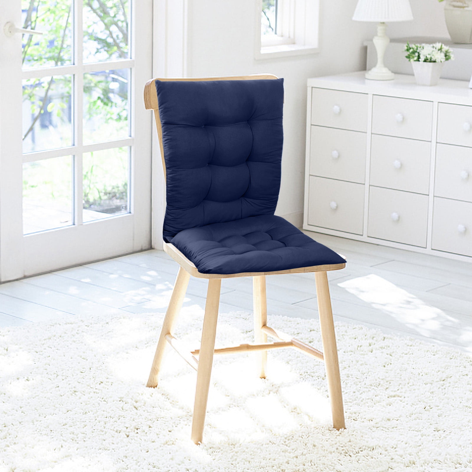 100Fens Outdoor Indoor High Back Chair Cushions Patio Furniture Tufted Pillow with Ties All Weather Replacement Cushions Outdoor Rocking Chair Cushions
