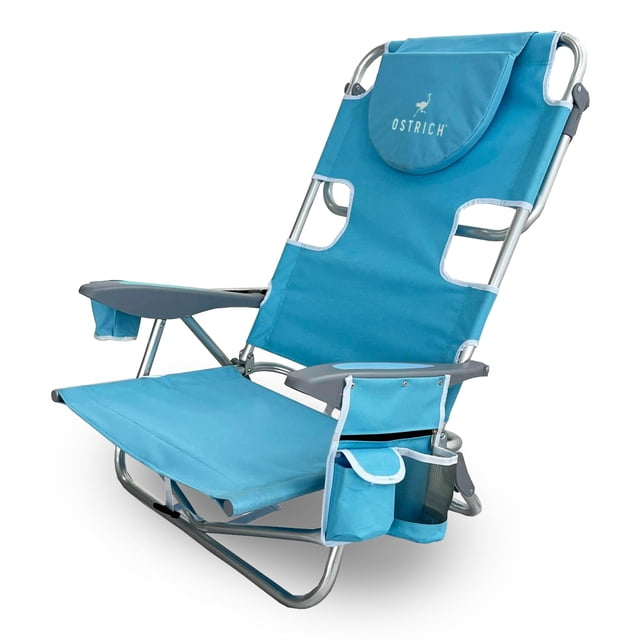Ostrich la Chaise de Plage Portable de Luxe pour Randonneur avec Sac Isotherme, Bleu Pâle