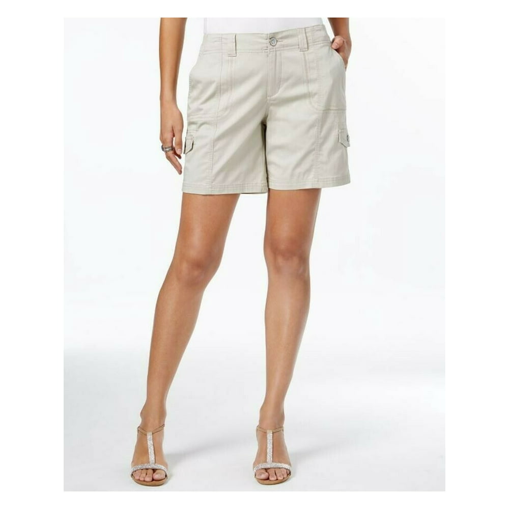 Style & Co. STYLE & COMPANY Womens White Cargo Shorts Petites Size