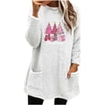 thumbnail image 2 of Puntoco Suéter Mujer Cuello Redondo e Invierno Suelto Estampado Bolsillo Cálido Manga Larga Blusa Tops Navidad Liquidación Puntoco Puntoco-1016, 2 of 4