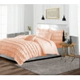 thumbnail image 2 of SGI Bedding 3 Piece Cotton Multi Ruffle Duvet Cover Peach Solid 600TC King, 2 of 7