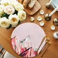 thumbnail image 2 of Round Placemats Abstract Mountain 15 inch Set of 6 Table Mats for Dining Table Pink Art Painting Snow Mount Heat Resistant Non-Slip Kitchen & Home Decorative Place Mat Set, 2 of 8