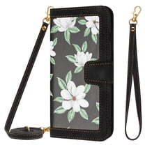 Allytech for Google Pixel 8 Pro Wallet Case, Premium PU Leather Cards Slots Shoulder Strap Hand Wrist Fashion Floral Pattern Wallet Phone Case for Google Pixel 8 Pro - Black