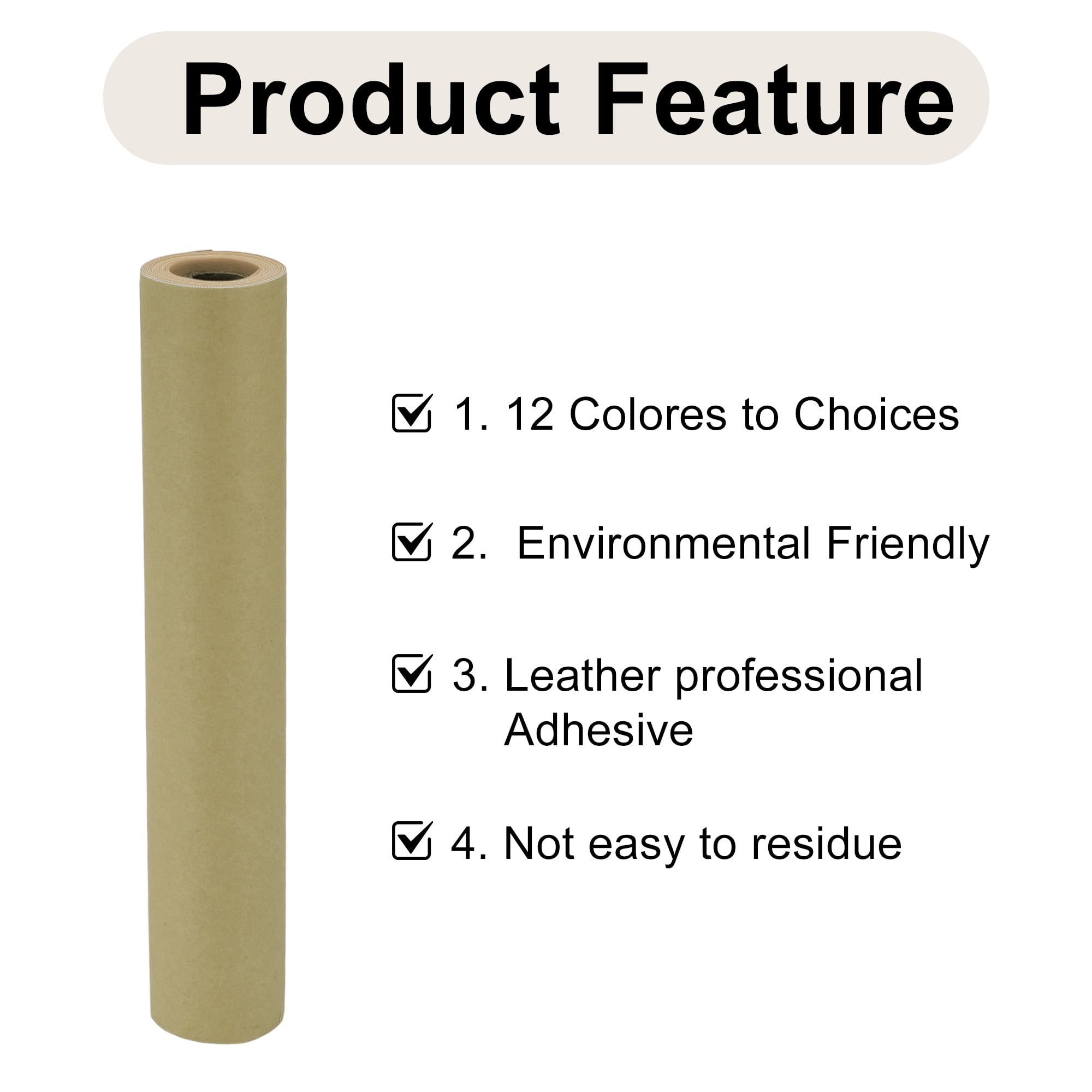 Unique Bargains Leather Repair Patch Tape, Self Adhesive Leather Repair for Furniture Couch Sofa Car Seats Office Chair Beige 118.11"x15.75"