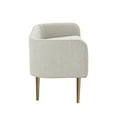 thumbnail image 4 of Inspired Home Mae Cream White Linen Bench - Upholstered | Brushed Legs | Gold Powder Coated Legs, 4 of 11