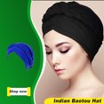 thumbnail image 3 of Moda turbante sólido cómodo una sola capa transpirable cabeza bufanda envuelve sombreros de capó de pelo para mujer para mujer azul zafiro Eigraketly AP008796-09B, 3 of 6