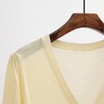 thumbnail image 4 of Womens Sweaters V Neck Cardigan Sweater Plus Jacket Solid Color Knitted Fall Clothes For Women ,Beige, 4 of 7