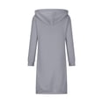 thumbnail image 6 of Lovskoo 2024 Women's Full Zip Sweatshirt Fleece Jacket Casual Solid Color Long Sleeve Cardigan Hooded Mid-Length Coat Gray, 6 of 8