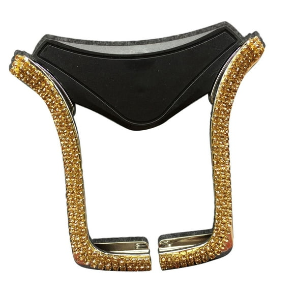 Soporte para teléfono de coche con clip, elegante y brillante, universal, ajustable y automático. Dorado