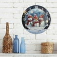 thumbnail image 7 of GZHJMY Christmas Snowman Wall Clock, Silent Non Ticking Battery Operated Creative Decorative Round PVC Clock for Kitchen, Living Room, Bathroom, Home School Office Decor, 10 Inch, 7 of 7