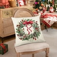 thumbnail image 5 of HCBY Christmas Throw Pillow Covers, Red Berry Stems Pine Branches Basket Farmhouse Decorative Pillowcase Cushion Cover for Bedroom Couch Sofa Home Porch Decor Gift, 5 of 6