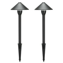Maxxima LED Low-Voltage Landscape Light Fixture, 150 Lumens, 5 CCT 2700K-5000K, Hardwired Light for Yard, Black, 2-Pack