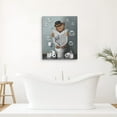 thumbnail image 6 of Bathroom Decor Canvas Wall Art Cute Cat Sitting in Toilet Reading Newspaper Pictures Farmhouse Bathroom Animals Wall Decor Painting for Bathroom Toilet Artwork Framed 12"x16", 6 of 6