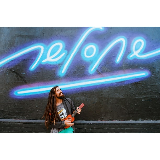 Peel N Stick Poster Of Wall Rock Man Singing People Light Night Neon Poster 24x16 Adhesive Sticker Poster Print Walmart Com Walmart Com