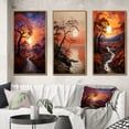 thumbnail image 1 of Designart "Sunset Sunset Reverie Painting I" Floral Framed Wall Art Set Of 3 - Yellow Sunrisesunset Frame Gallery Set For Office Decor, 1 of 6