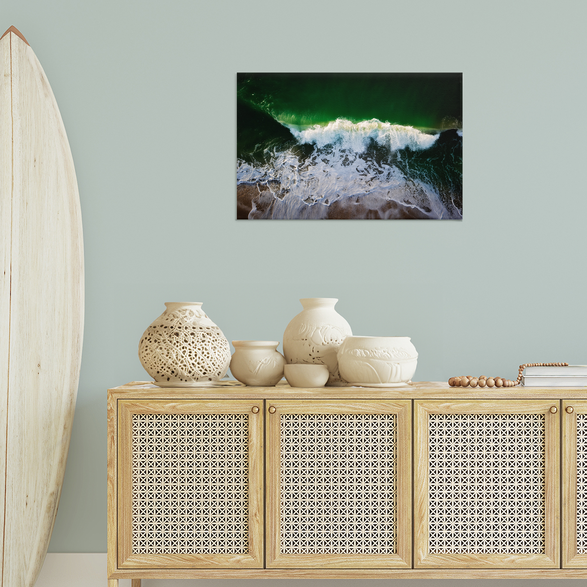Stupell Industries Deep Green Wave Splash Nautical & Beach Photography Wrapped Canvas Art Print Wall Art, 30 x 20