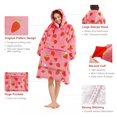 thumbnail image 3 of Sudadera con capucha extragrande Narecte Strawberry para mujer, 3 of 6