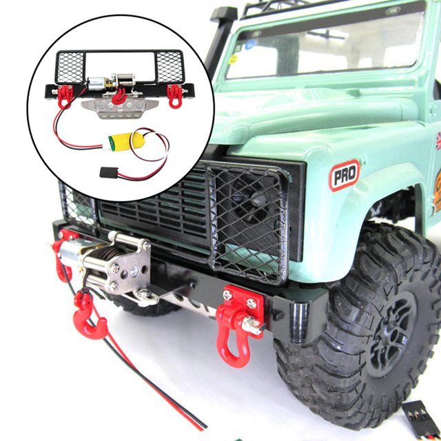 Parachoques delantero con cabrestante, de remolque, placa de protección de cables de control, para MN D90 D99S RC Car Climbing Car Accesorio pa Baoblaze parachoques del coche rc