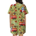 thumbnail image 3 of Bixox Women's Cartoon Fire Truck Printed Pajama Set 2 Piece Lounge Set Top and Shorts Soft Pajamas, Shorts with Pockets, 3 of 7