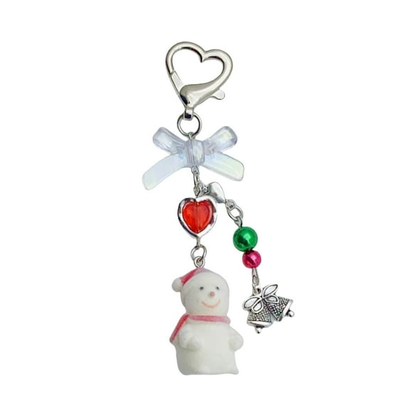Fogun Fashionable Festive Snowman Decorative Pendant Keychain Charm for Craft Supplies Jewelry Making and Holiday Ornaments