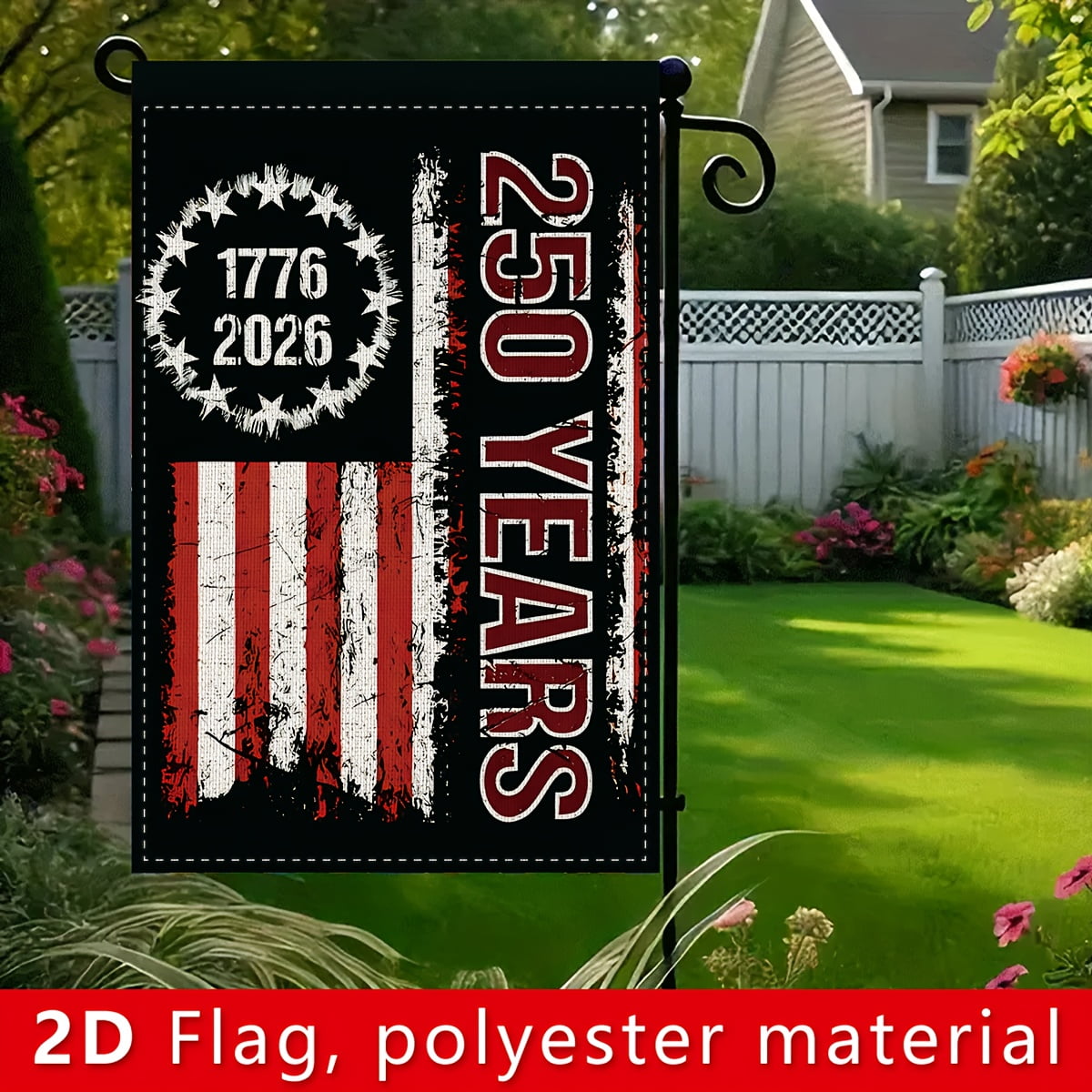 1pc American 250th Anniversary Decoration Background Garden Flag (NO FLAGPOLE), No Need for Power Generation, Polyester Fabric, Decoration During the Anniversary Celebration