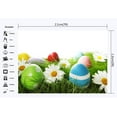 thumbnail image 2 of ABPHOTO Polyester 7x5ft Happy Easter Backdrop Painted Eggs Blooming Fresh Flowers Green Grass Meadow Nature Spring Frohe Ostern Photography Background for Baby Shower Boys Girls Photo Studio Props, 2 of 3
