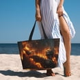 thumbnail image 4 of Yiaed Cool Fire Man Print Large Capacity Beach Travel Bag - Waterproof Zipper Vacation Tote for Sandproof Storage, and Camping, 4 of 5