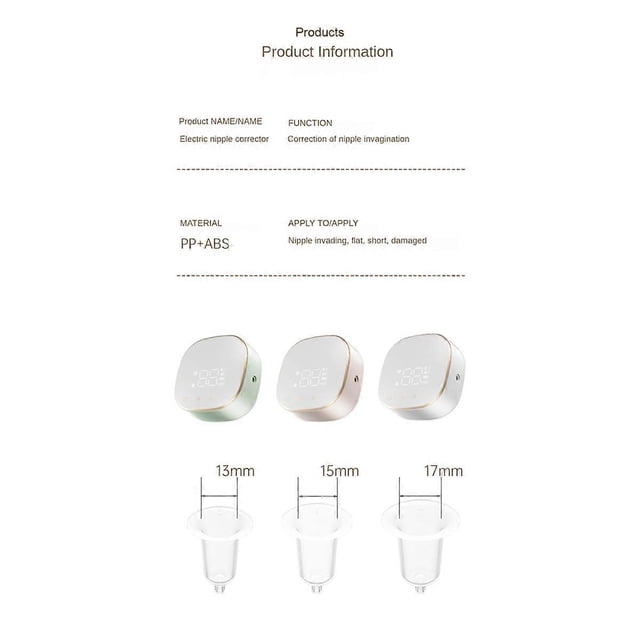 Electric Inverted Nipple Corrector Portable Niplette Correct Flat and Inverted Nipples with Ease to Help Breastfeeding-B