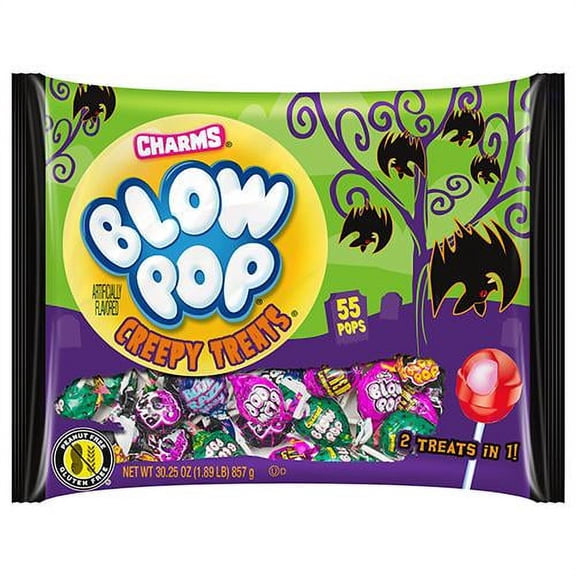 Charms Halloween Blow Pop Creepy Treats Lollipops - Bag of 55 Pops