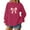 Hot Pink, variant on Womens Valentine Day Sweatshirts Pullover Long Sleeve Holiday Valentines Sweater Casual Cute Bow Heart Tops, 2XL Purple