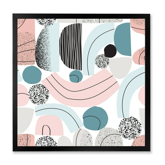 Designart 'Art Collage In Pastel Colors' Modern Framed Art Print