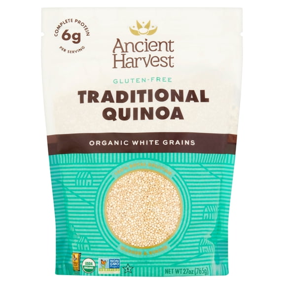 Ancient Harvest Organic White Grains Traditional Quinoa, 27 oz, 6 pack