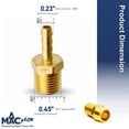 thumbnail image 2 of MAACFLOW Latón 1/4"" Macho NPT a 3/16"" Manguera ID Barb Manguera Adaptador Conector (Paquete de 2), 2 of 5