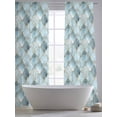 thumbnail image 6 of Teal Morocco Semi Sheer Curtains 96 Inch Length 2 Panels Set, Modern Abstract Art Contemporary Geometric Sheer Kitchen Curtain Privacy Voile Window Curtain for Living Room Bedroom Rod Pocket Drapes, 6 of 7