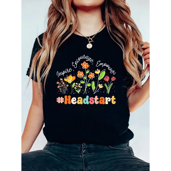 Headstart Appreciation Week Teacher Back to School T-Shirt Women's Men's Graphic Tee Casual Tops