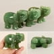 thumbnail image 3 of Estatua clásica de Jade verde y rosa, estatua de elefante de la suerte, adornos para el hogar y la Oficina, 3 of 4