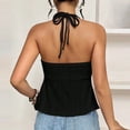 thumbnail image 5 of GUACER Women's Halter Neck Tank Top, V-Neck Eyelet Knit Double Spaghetti Strap Sleeveless Blouse, Flowy Summer Beach Cover-Up Top, 5 of 5