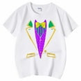 thumbnail image 4 of AJIWYH Uniforme pour Filles, Chemise Décontractée Imprimée à Col Rond et Manches Courtes, Chemise Noire pour Filles de 8-9 Ans, Blanc, 4 of 4