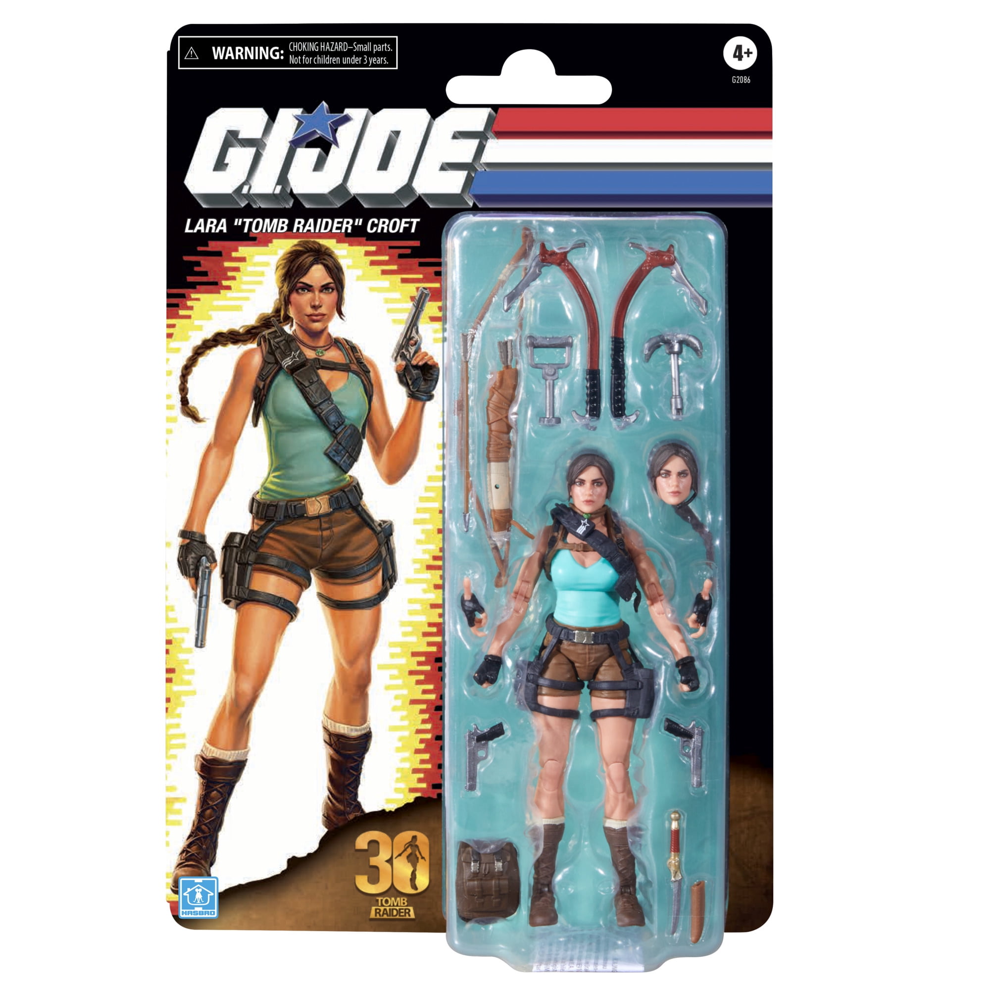 G.I. Joe Classified Series Retro Cardback Collaborative Lara Croft TOMB RAIDER, 6 inch Action Figure