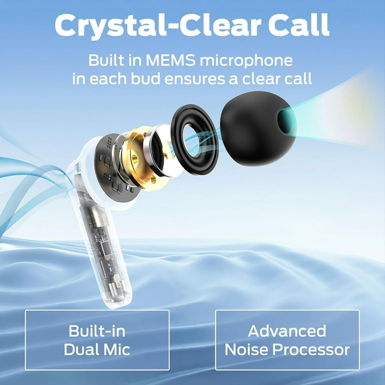 Monster Auriculares Inalámbricos Auriculares Bluetooth HiFi Stereo, Auriculares Inalámcon Reproducción De 30H, Llamada De Alta Definición, Control Táctil, Auriauriculares IPX6 Resistente Al Agua