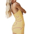 thumbnail image 5 of Franhais Women Casual Short Dress, Yellow Printed Pattern U-shaped Collar Sleeveless Skirt, 5 of 7