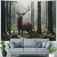 thumbnail image 4 of Nawypu  Deer Forest Tapestry Wall Hanging, Wildlife Deer in the Misty Tree Forest Tapestry, Nature Landscape Tapestry for Living Room Bedroom Aesthetic Decor, 4 of 6
