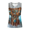 thumbnail image 5 of Sakmal V-Neck Tees Vintage Sleeveless Ethnic Shirts White Spring Tops for Women, 5 of 5