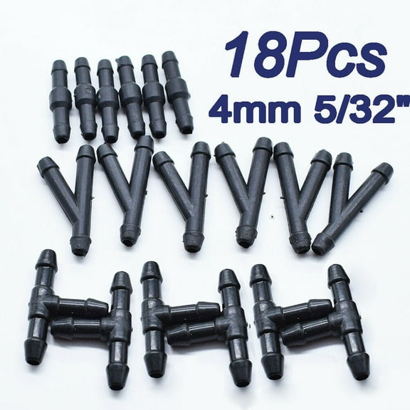 18Pcs Windshield Washer Hose Connector Water Tube T/Y/I Type Splitter Fittings