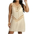 thumbnail image 2 of Swimsuit Cover Ups for Women,V Neck Hollow Out Swim Cover-up Crochet Bohemian Summer Beach Cover Up Dress, 2 of 4
